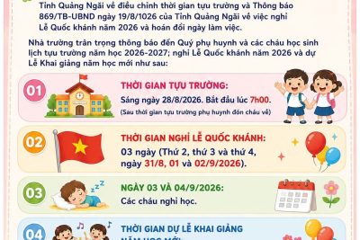 Thông báo về thời gian Tựu trường, nghỉ Lễ 2/9 và khai giảng năm học mới của trường mầm non Tịnh Khê